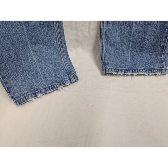 Wrangler womens 14 high rise bold boot cut distressed light jeans 32" inseam B7 - Picture 5 of 11